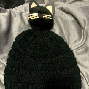 David and Young Black Cat Ear Kids Hat